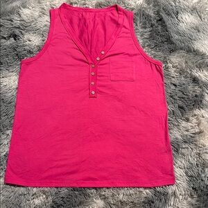 Pink Sleeveless Polo Tank Top